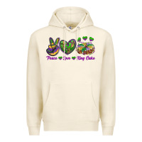 Tofu peace love mardi gras king cake Premium Hoodie - RanaPortraitStore