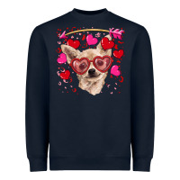 Navy valentine's day  chihuahua Heavyweight Sweatshirt - RanaPortraitStore