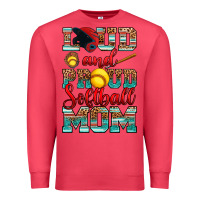 Loud And Proud Softball Mom Premium Sweatshirt | Teevron