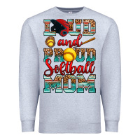 Heather Grey loud and proud softball mom Premium Sweatshirt - RanaPortraitStore