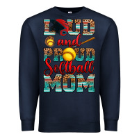 Navy loud and proud softball mom Premium Sweatshirt - RanaPortraitStore