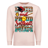 Pale Pink loud and proud softball mom Premium Sweatshirt - RanaPortraitStore