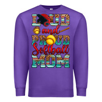 Purple loud and proud softball mom Premium Sweatshirt - RanaPortraitStore
