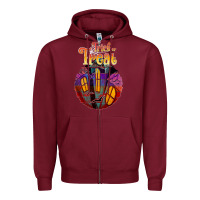 Burgundy trick treat black Zipper Hoodie - JahusDesignShop