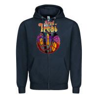 Navy trick treat black Zipper Hoodie - JahusDesignShop