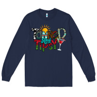 Navy Tanned And Tipsy Long Sleeve Tee - CowhideDigitalArt
