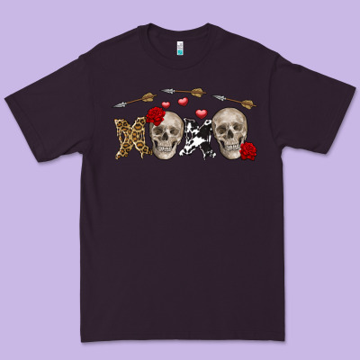 Xoxo Valentine Skulls Valentine's Day Premium Tee Designed By Fadigitalartstudio