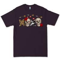 Plum Xoxo Valentine skulls Valentine's Day Premium Tee - FaDigitalArtStudio