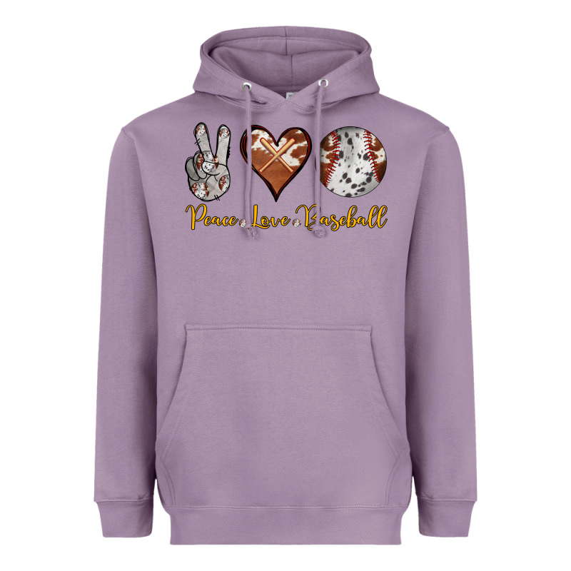 Peace Love Baseball Heavyweight Hoodie by RanaPortraitStore | Teevron