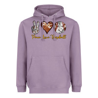 Lavender peace love baseball Heavyweight Hoodie - RanaPortraitStore