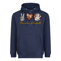 Navy peace love baseball Heavyweight Hoodie - RanaPortraitStore