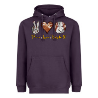 Plum peace love baseball Heavyweight Hoodie - RanaPortraitStore