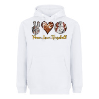 White peace love baseball Heavyweight Hoodie - RanaPortraitStore