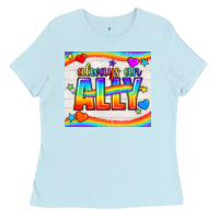Baby Blue Always An Ally Pride LGBTQ+ Tumbler Ladies Tee - BundleAndBundleShop