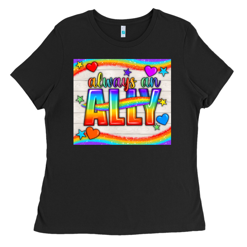 Always An Ally Pride Lgbtq+ Tumbler Ladies Tee by BundleAndBundleShop | Teevron