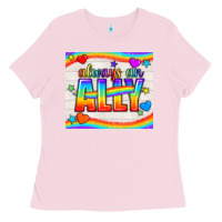 Bubblegum Pink Always An Ally Pride LGBTQ+ Tumbler Ladies Tee - BundleAndBundleShop