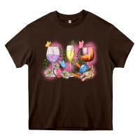 Chocolate Brown Easter wine glasses  Easter Day Heavy Core Tee - CowGirlArtShop