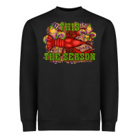 Black mardi gras this the season crawfish fleur de lis Heavyweight Sweatshirt - RanaPortraitStore