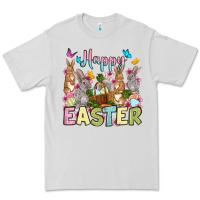Dove Grey Happy Easter bunnys Premium Tee - OliviaCreatesArt