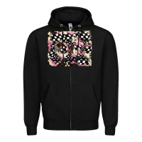 Black cowhide racing backgraund Zipper Hoodie - JahusDesignShop