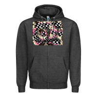 Charcoal Heather cowhide racing backgraund Zipper Hoodie - JahusDesignShop