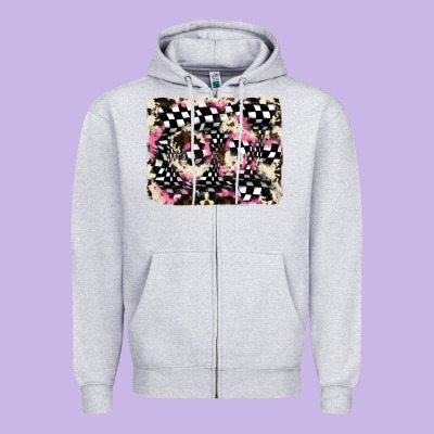 Cowhide Racing Backgraund Zipper Hoodie Designed By Jahusdesignshop
