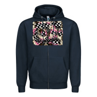Navy cowhide racing backgraund Zipper Hoodie - JahusDesignShop