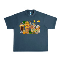 Midnight Navy Honey Bee Coffee Cups Urban Heavy Tee - FaDigitalArtStudio