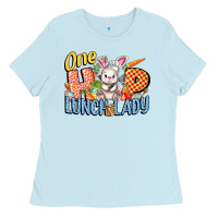 Baby Blue one hip lunch lady easter day Ladies Tee - FaDigitalArtStudio