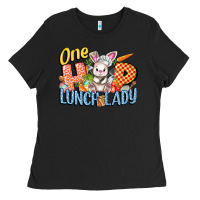 Black one hip lunch lady easter day Ladies Tee - FaDigitalArtStudio