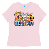 Bubblegum Pink one hip lunch lady easter day Ladies Tee - FaDigitalArtStudio