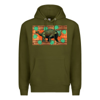 Army Green ankylosaurus sippy cup Premium Hoodie - Artiststas
