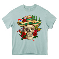Arona Di de los muertos with roses Mexico Heavy Core Tee - HowdyJamesFarm