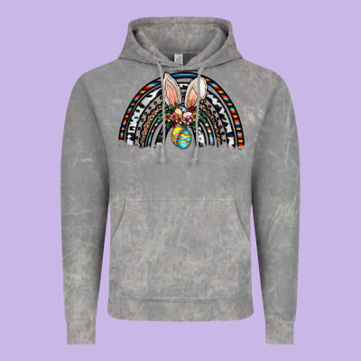 Easter Rainbow Vintage Hoodie Designed By Cowhidedigitalart