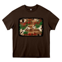 Chocolate Brown christmas buffalo plaid cowhide background Heavy Core Tee - Jasminsmagicworld