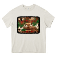 Cream christmas buffalo plaid cowhide background Heavy Core Tee - Jasminsmagicworld
