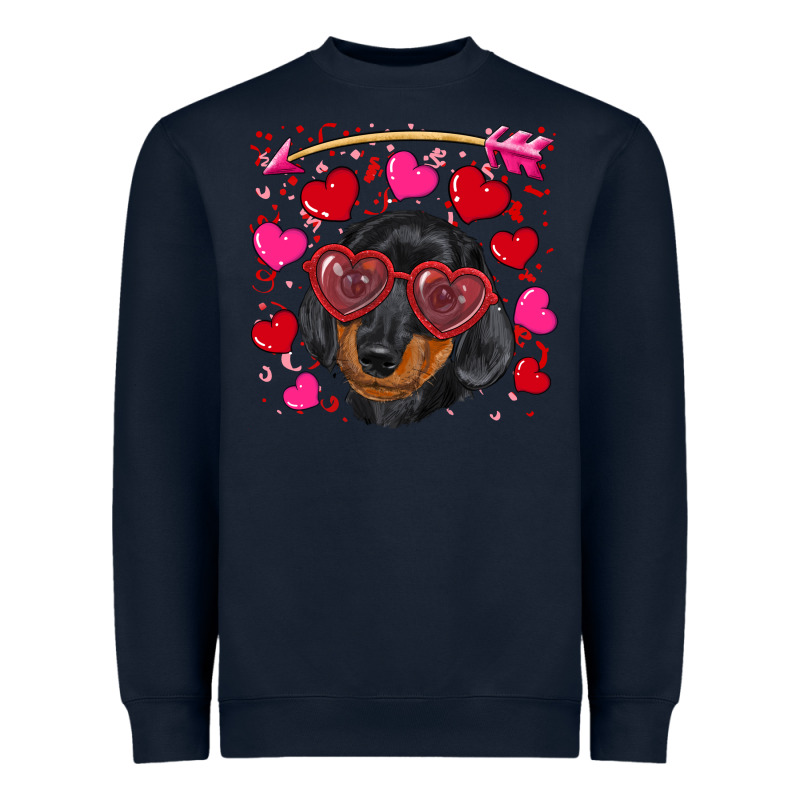 Valentine's Day  Dachshund Puppy Heavyweight Sweatshirt by RanaPortraitStore | Teevron