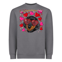 Storm valentine's day  dachshund puppy Heavyweight Sweatshirt - RanaPortraitStore