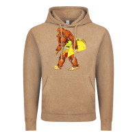 Vintage Coffee bigfoot carrying taco Vintage Hoodie - DesigneFamous