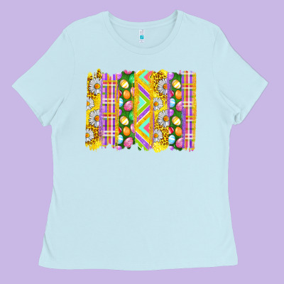 Easter Brushstrokes Ladies Tee Designed By Bundleandbundleshop
