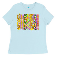 Baby Blue Easter Brushstrokes Ladies Tee - BundleAndBundleShop