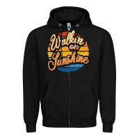Black Walking on Sunshine Zipper Hoodie - JahusDesignShop