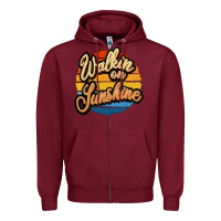 Burgundy Walking on Sunshine Zipper Hoodie - JahusDesignShop