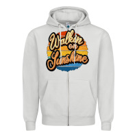 Dove Grey Walking on Sunshine Zipper Hoodie - JahusDesignShop
