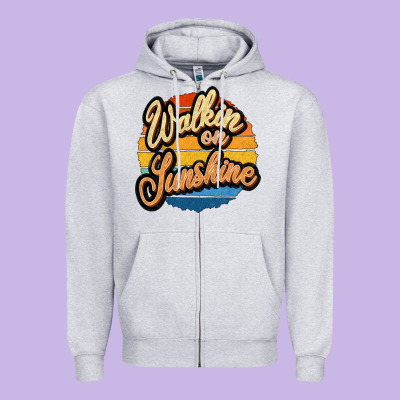 Walking On Sunshine Zipper Hoodie Designed By Jahusdesignshop