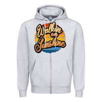 Heather Grey Walking on Sunshine Zipper Hoodie - JahusDesignShop