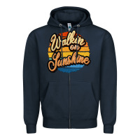 Navy Walking on Sunshine Zipper Hoodie - JahusDesignShop