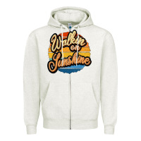 Oatmeal Heather Walking on Sunshine Zipper Hoodie - JahusDesignShop