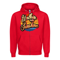Red Walking on Sunshine Zipper Hoodie - JahusDesignShop
