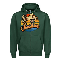 Sports Green Walking on Sunshine Zipper Hoodie - JahusDesignShop